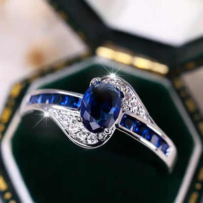 Saphir-Flow-Ring | Weißgold