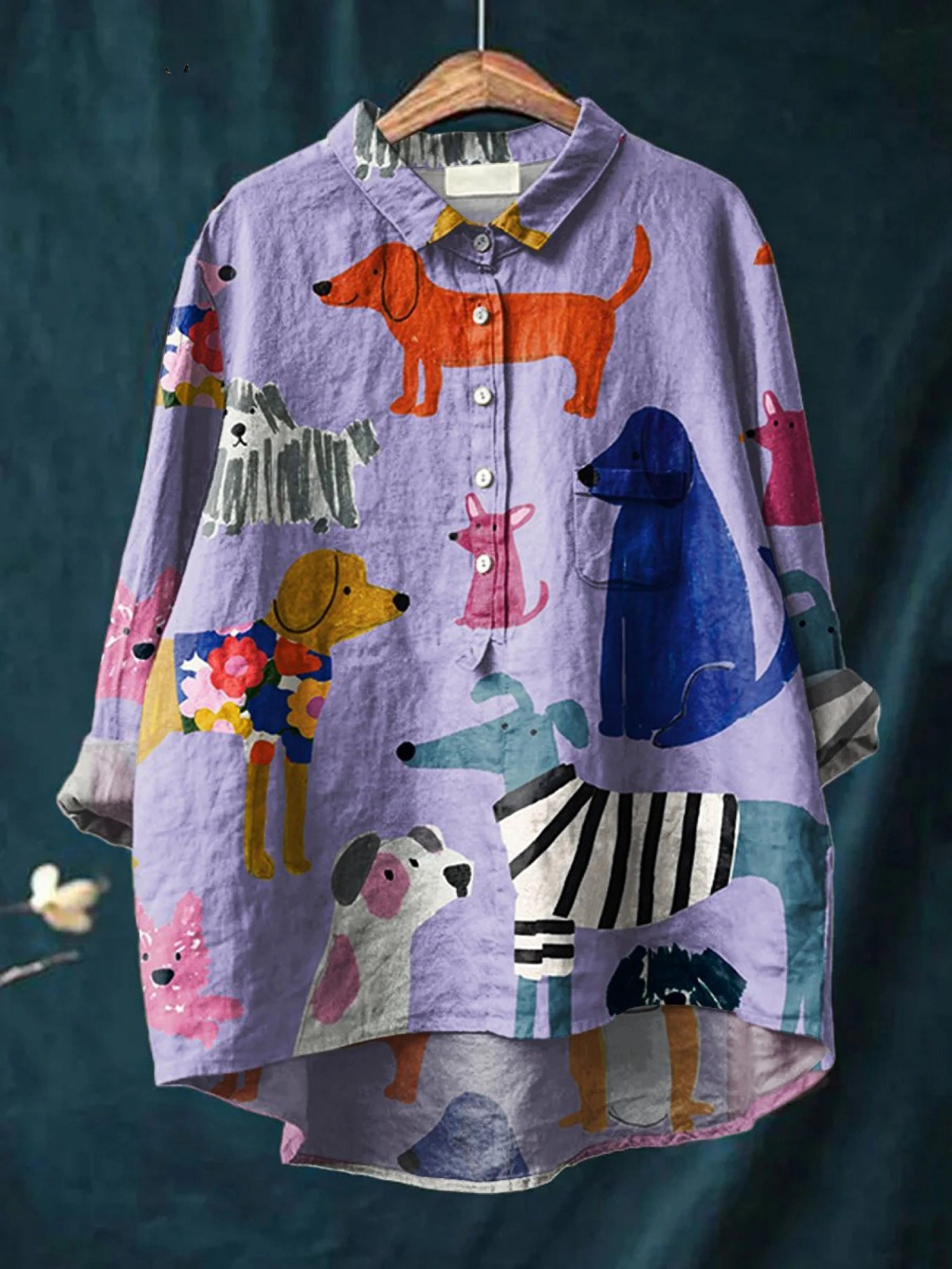 Hannah | Camiseta casual para mujer con arte de perro