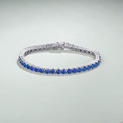Saphir-Tennisarmband | Weißgold