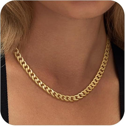 Collar de eslabones cubanos gruesos | Dorado