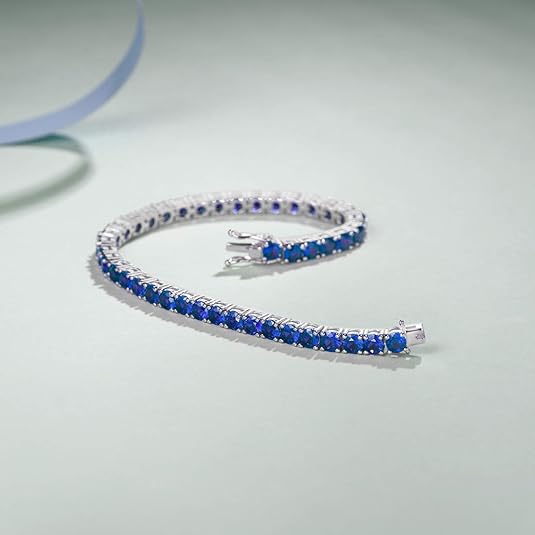 Saphir-Tennisarmband | Weißgold