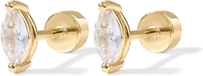 Brincos de pino com corte pera | Dourado