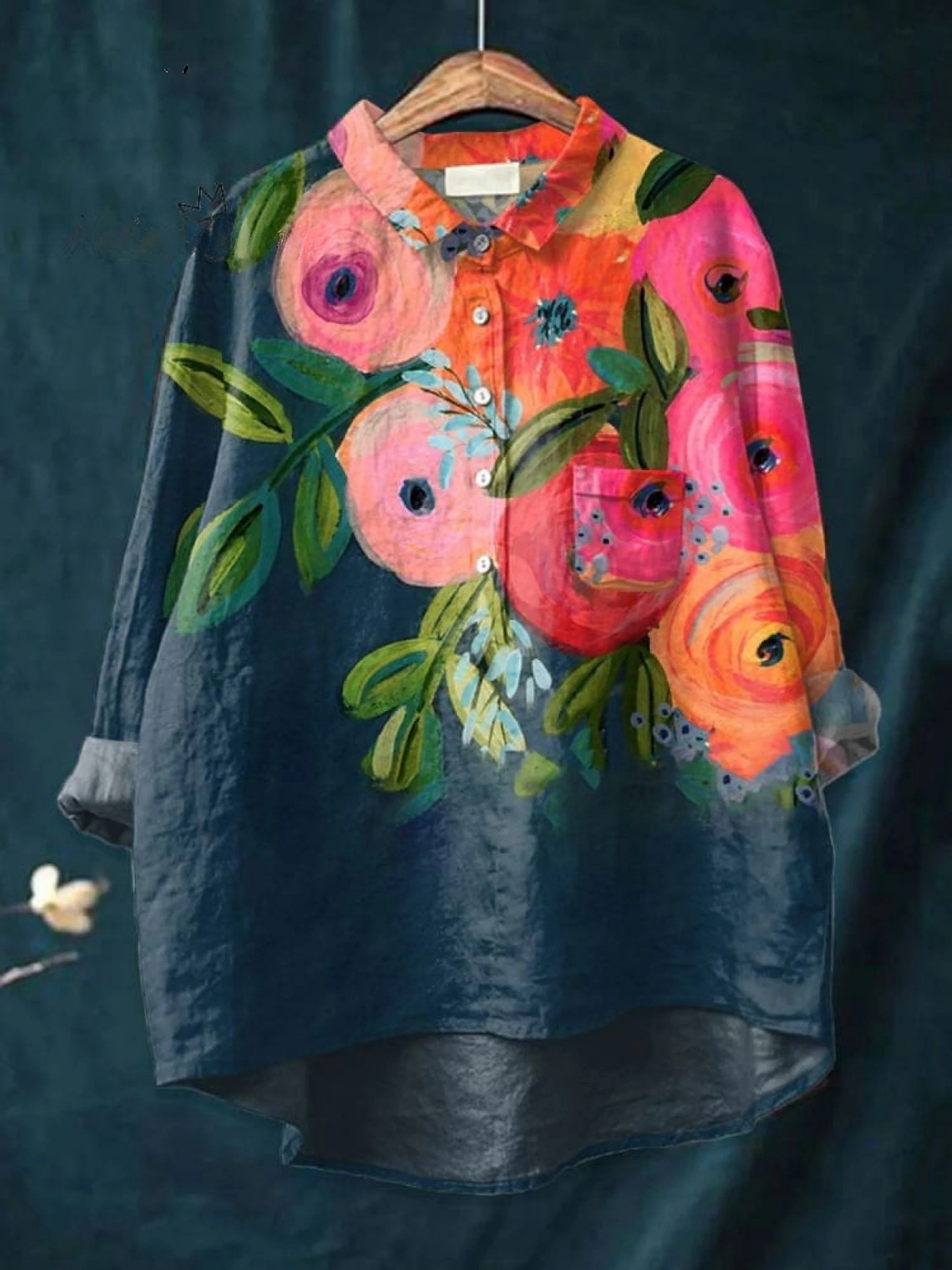 Charlotte | Camisa casual para mujer con estampado artístico de flores