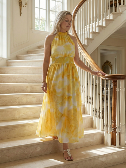 Sylin | Samlet halter midi-kjole