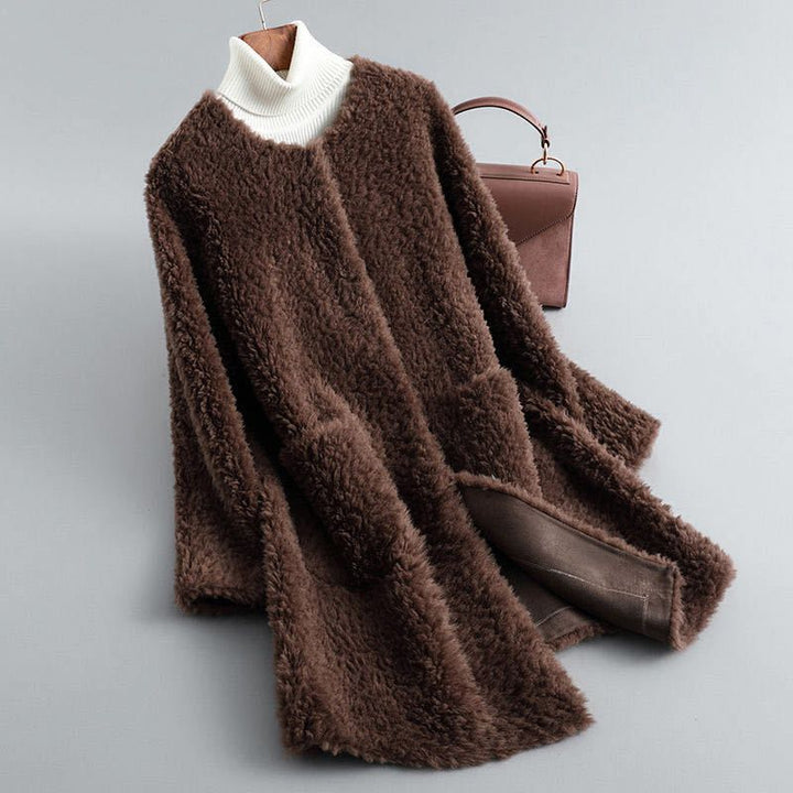 Cecille – Teddyfrakke i ægte lammeskind med shearling