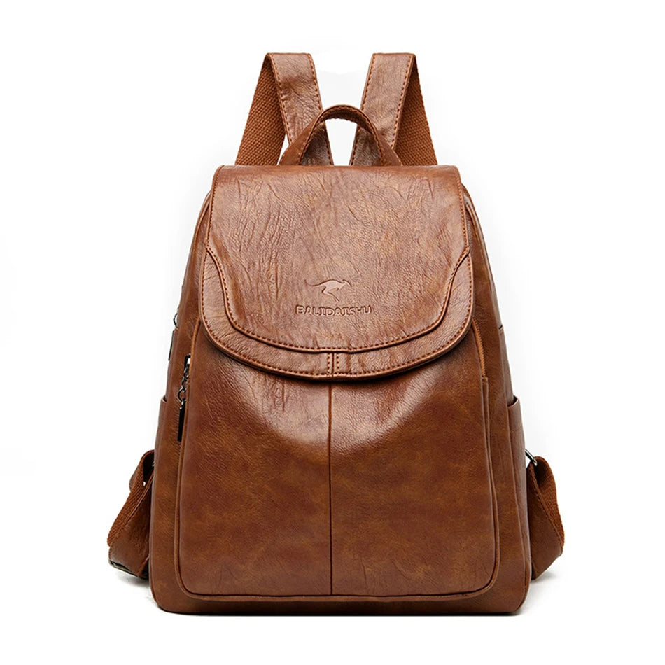 Eda | Mochila de cuero antirrobo