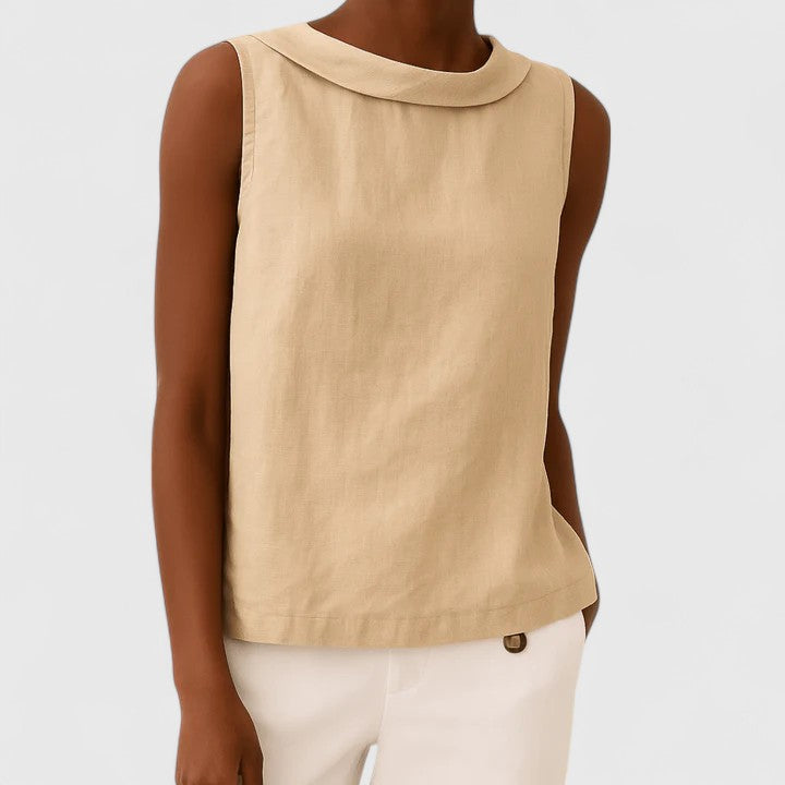 Anastine | Elegant top med rullekrave
