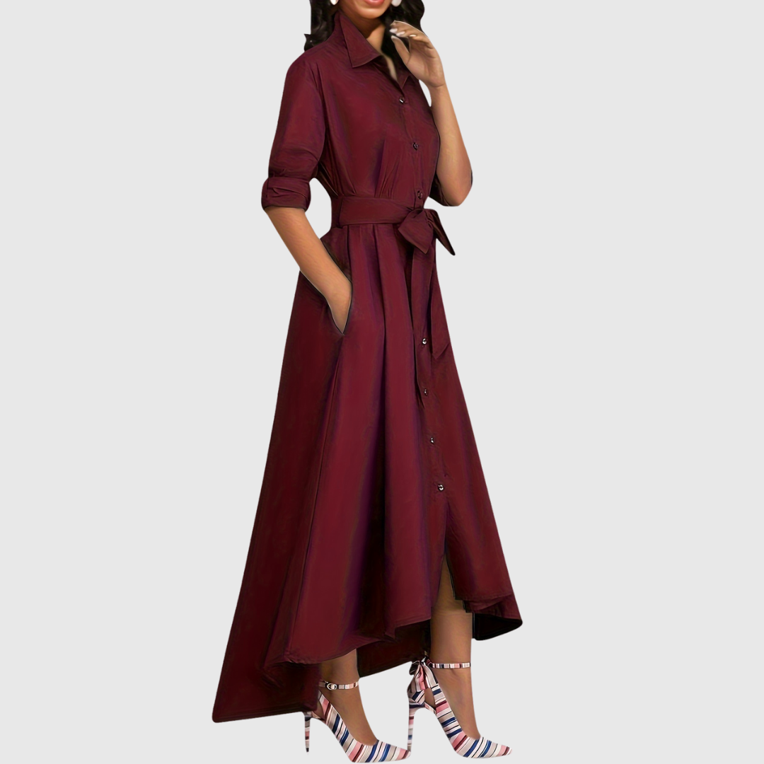 LIVIENNE | Elegant maxikjole med knapper foran