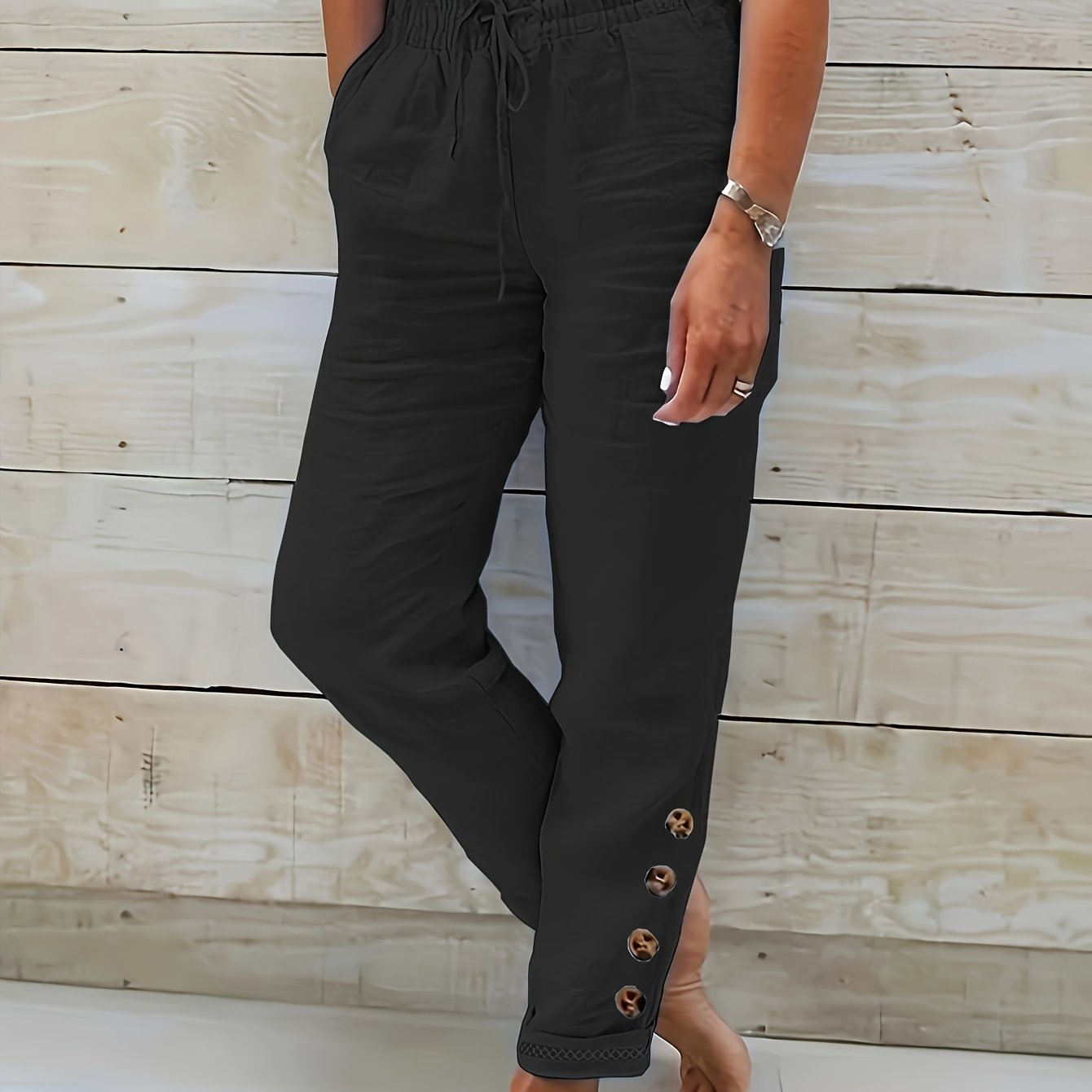 Linnea | Pantalones de algodón de corte recto y ajustado