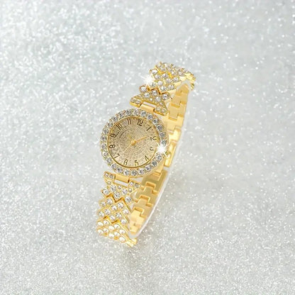 Luksuriøst ur- og armbåndssæt i guld | Guld