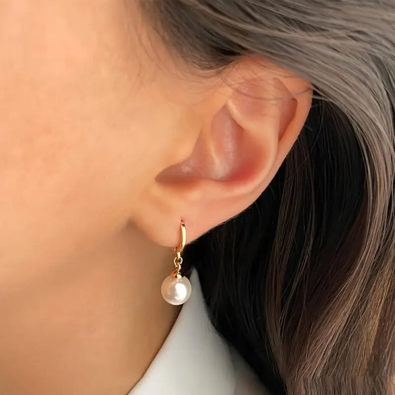 Conjunto de Joias de Pérolas Golden Grace | Dourado