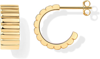 Klassische Rillenohrringe | Gold