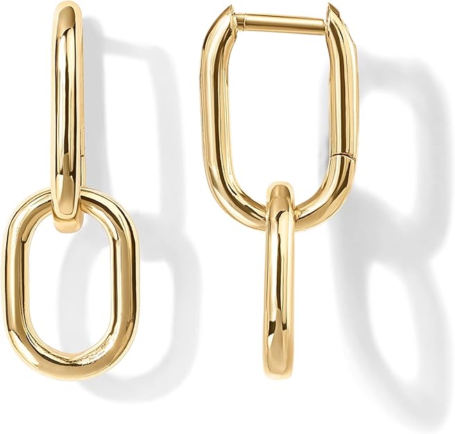 Link Drop Hoops | Guld