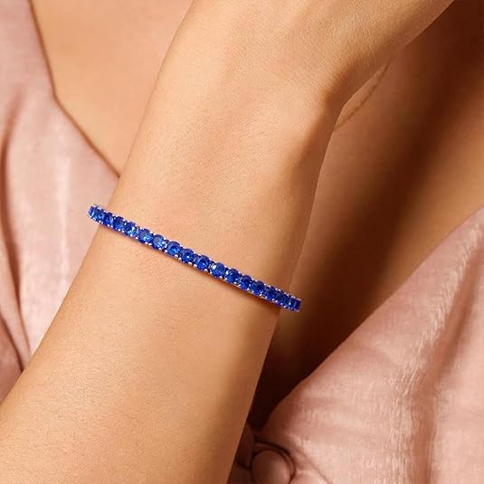 Saphir-Tennisarmband | Weißgold