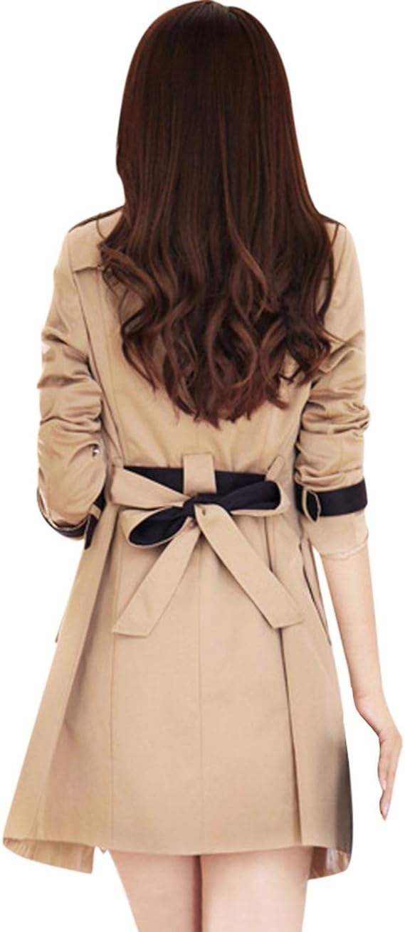 Catie - Gabardina cruzada con ribete en contraste