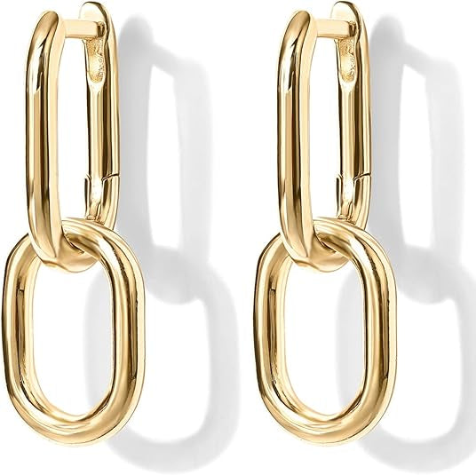 Link Drop Hoops | Guld