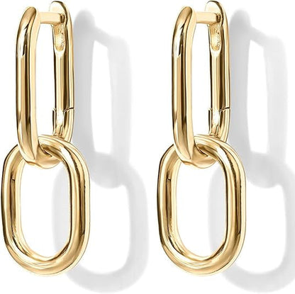 Link Drop Hoops | Guld