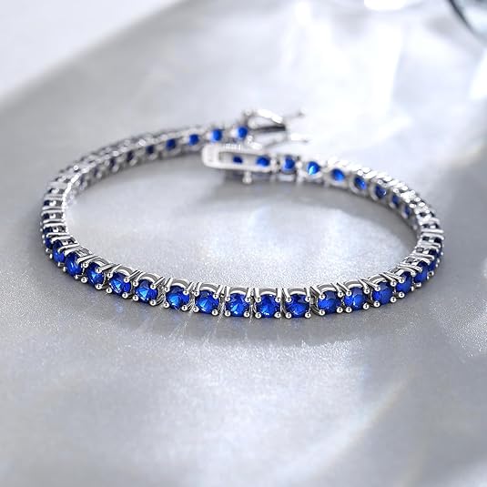 Saphir-Tennisarmband | Weißgold