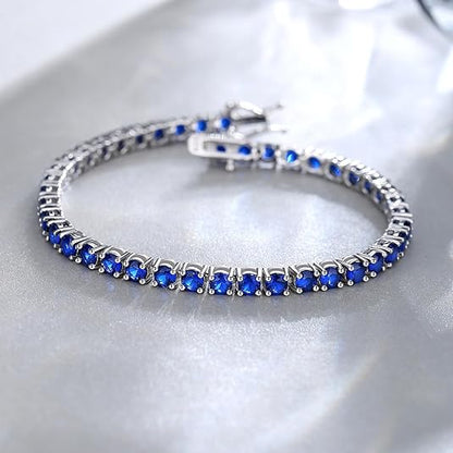 Saphir-Tennisarmband | Weißgold