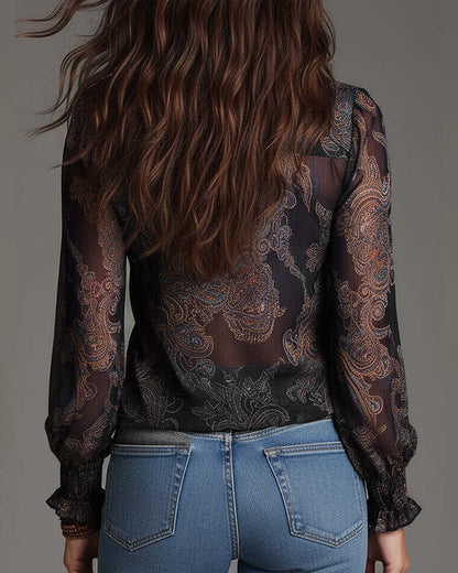Norina | Soft-Touch V-Neck Ruffle Blouse
