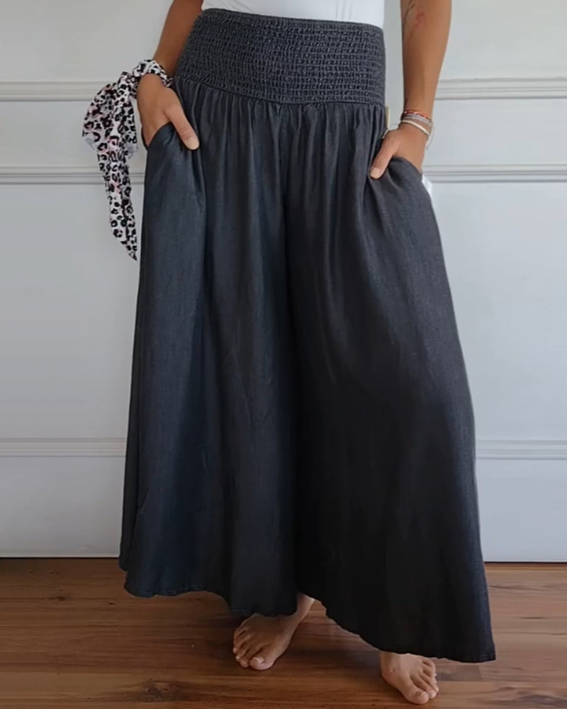 Amelia | Pantalones de pierna ancha con cintura elástica