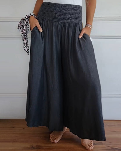 Amelia | Pantalones de pierna ancha con cintura elástica