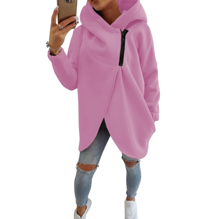 VANIA™ - Plus Size Halv-lynlås Pullover Hættetrøje