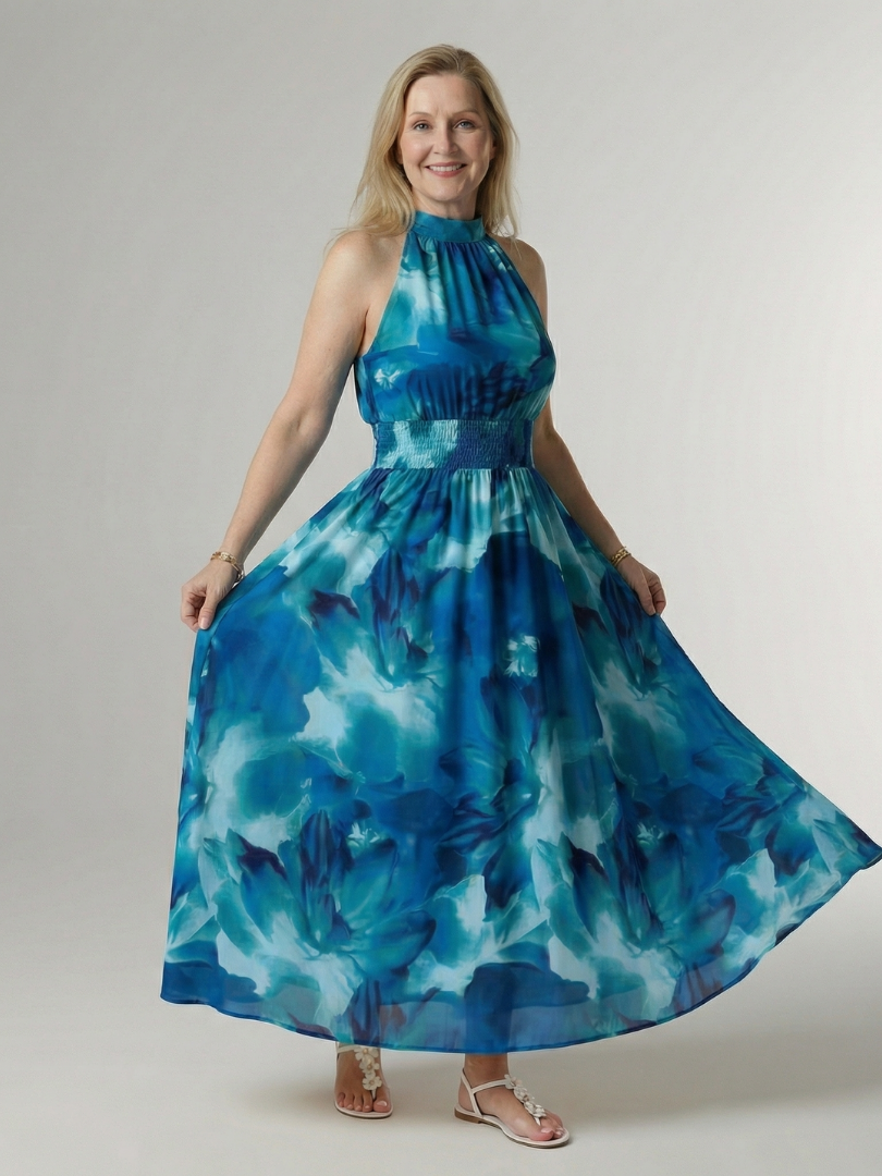 Sylin | Samlet halter midi-kjole