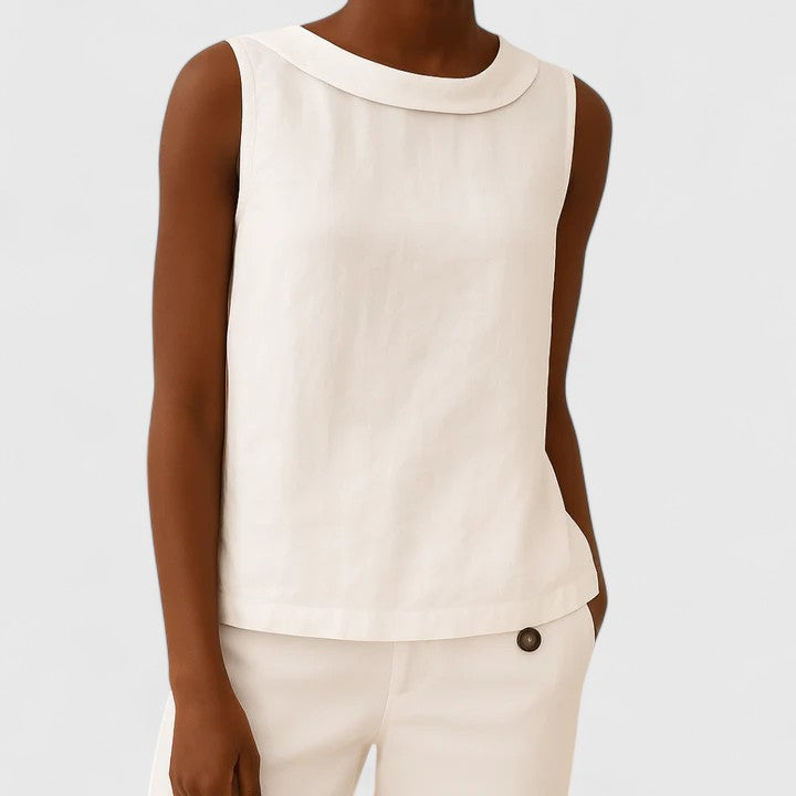 Anastine | Elegant top med rullekrave