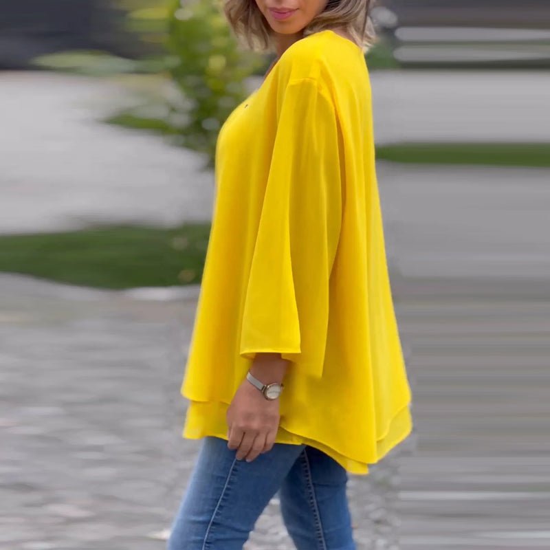 Lorelai | Chiffonbluse med lynlås