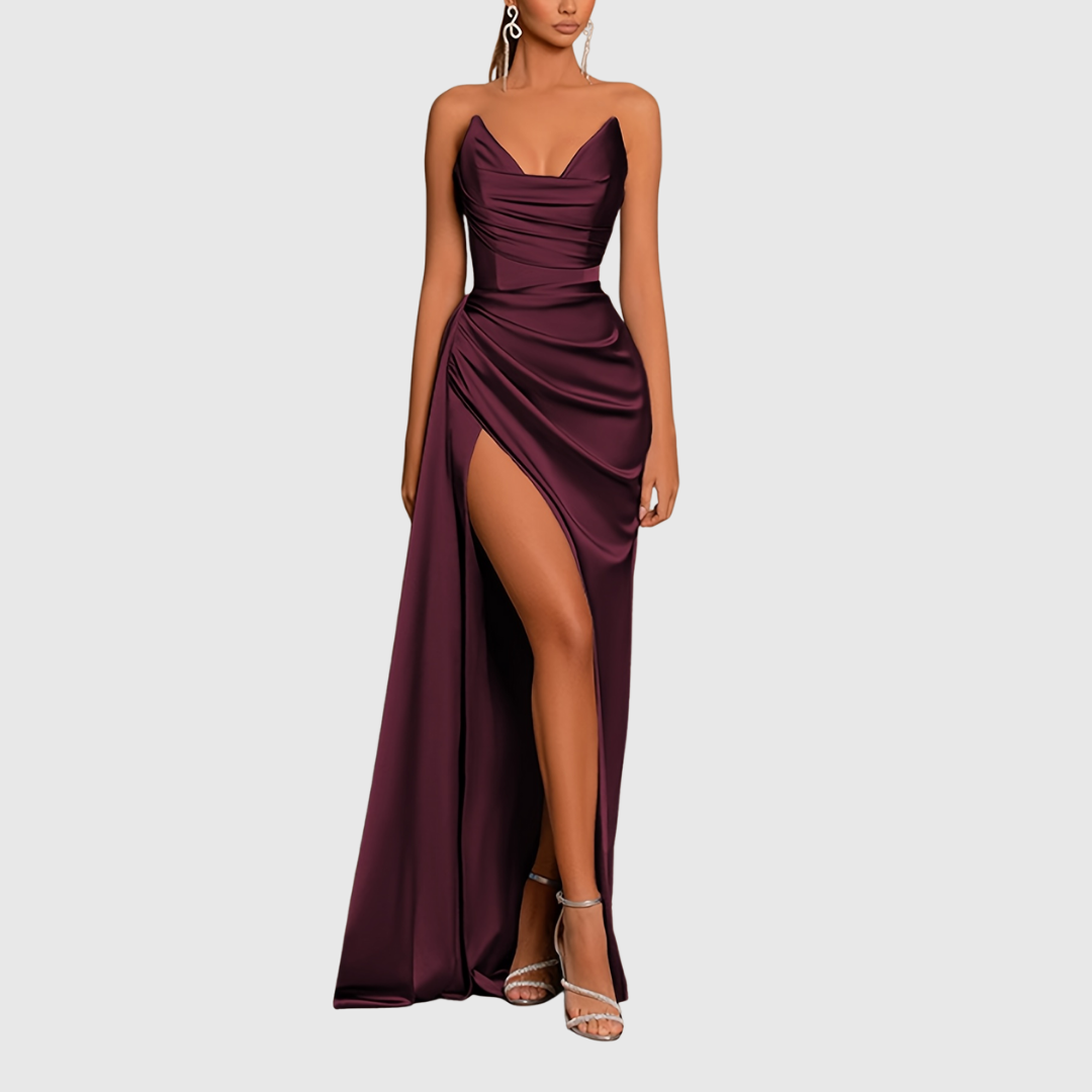 EVADNE | FLYDENDE SATIN MAXIKJOLE