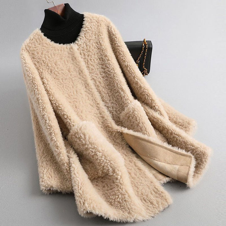 Cecille – Teddyfrakke i ægte lammeskind med shearling