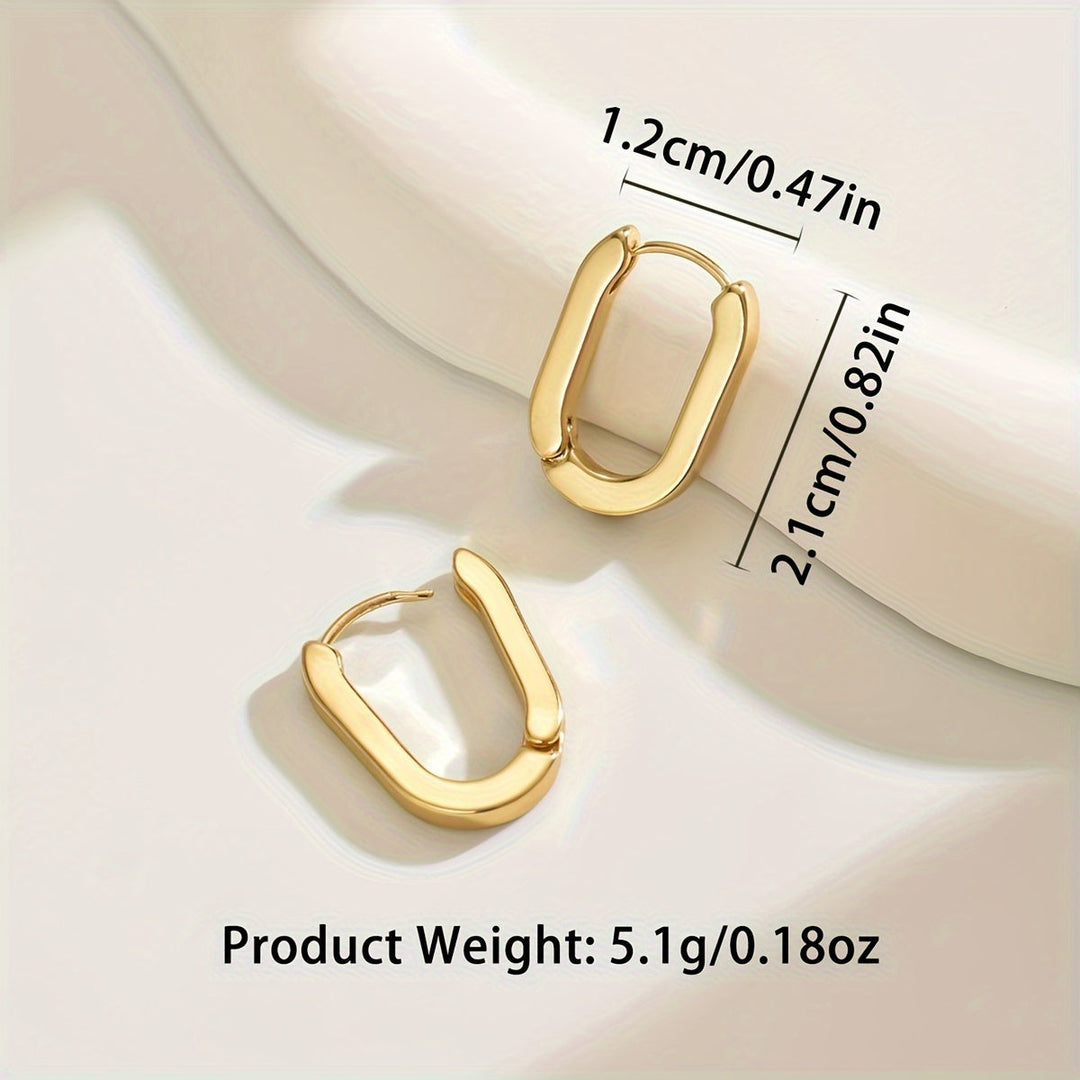 Pendientes de aro dorados geométricos