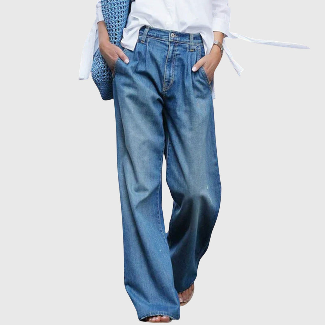 Ava - Jeans de Alta Qualidade com Pernas Largas