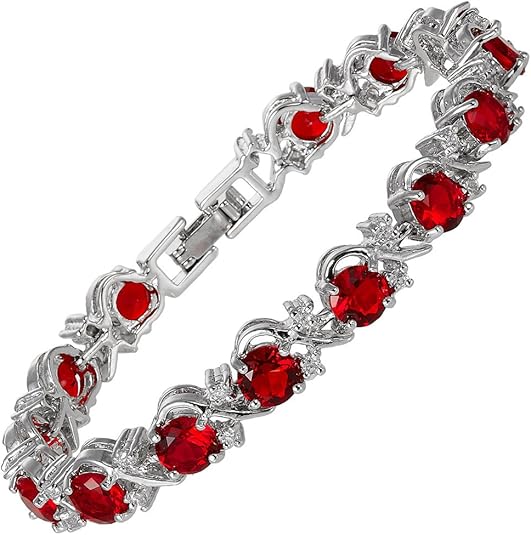 Tennisarmband „Ruby Vine“ | Weißgold