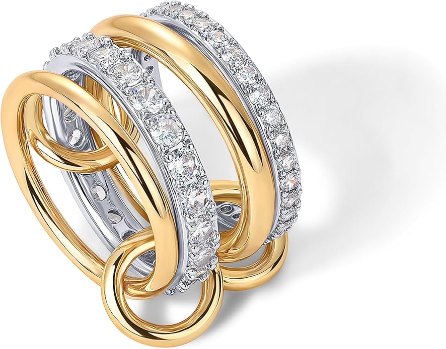 Anillos apilables entrelazados | Oro