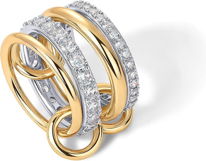 Anillos apilables entrelazados | Oro