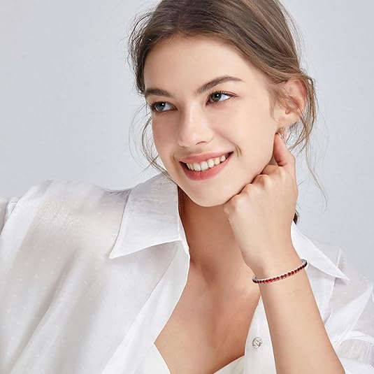 Rubin-Tennisarmband | Weißgold