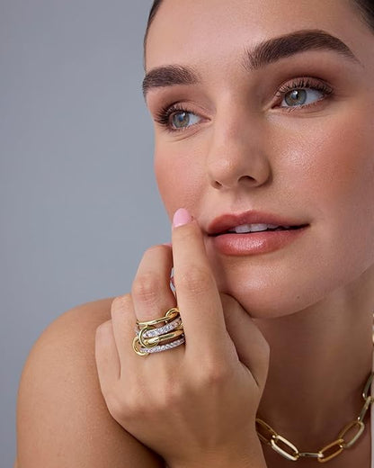 Anillos apilables entrelazados | Oro