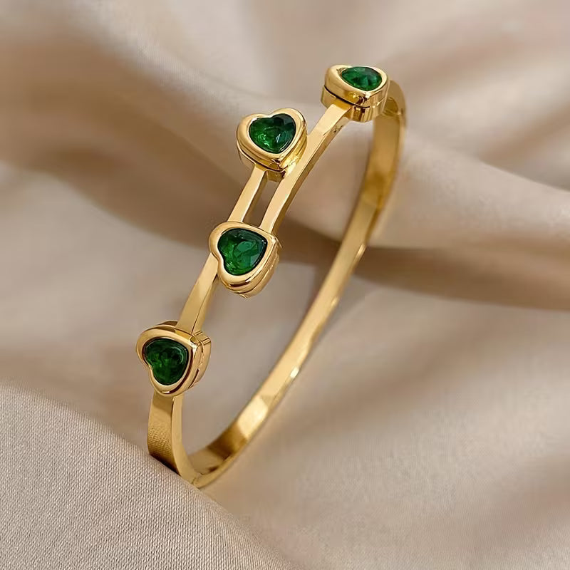 Verde-Herzen-Armband | Gold