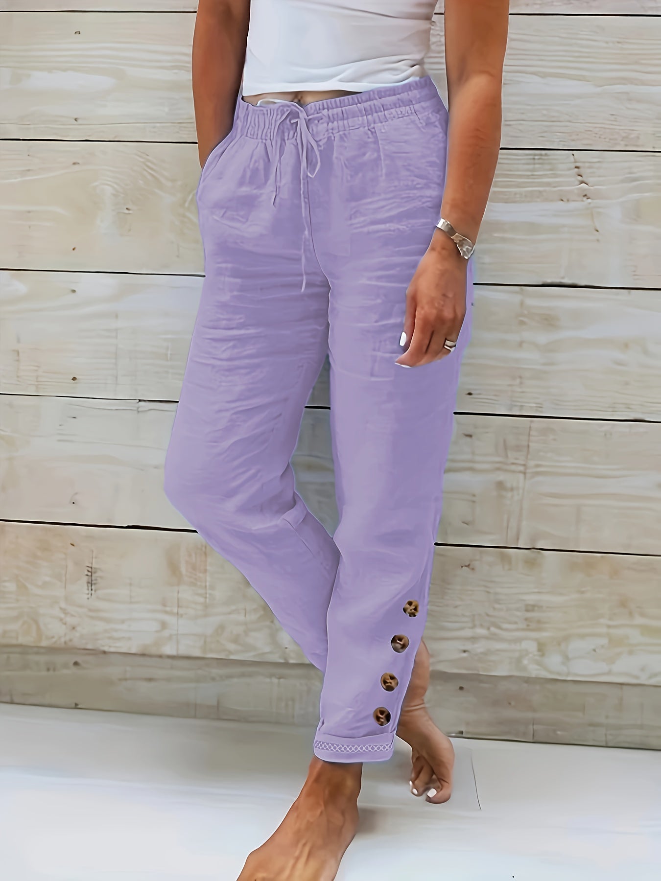 Linnea | Pantalones de algodón de corte recto y ajustado