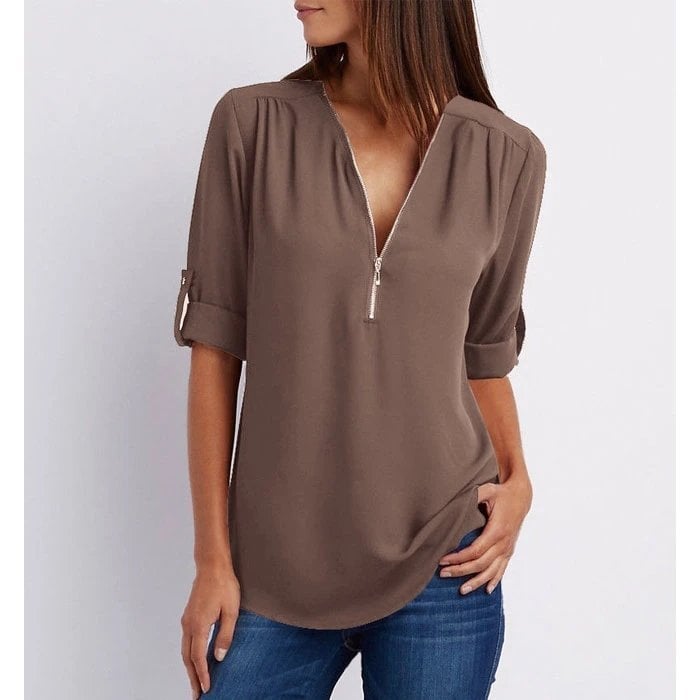 Gwen | Schicke Reißverschluss-Bluse
