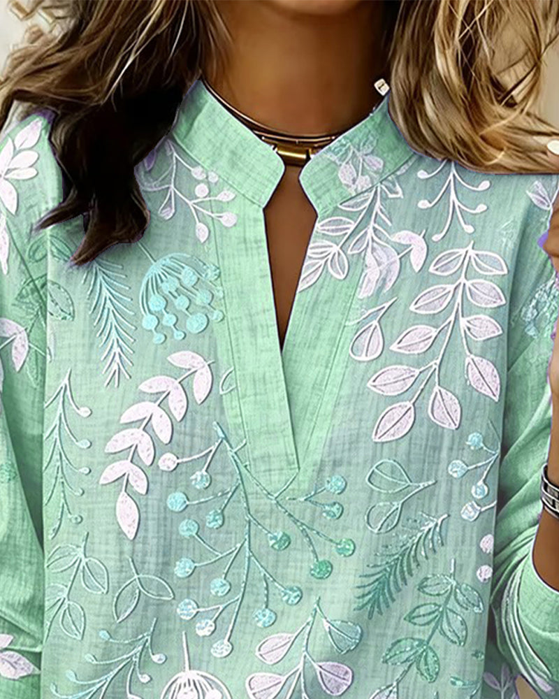 Brielle | Soft-Touch Floral V-Neck Blouse