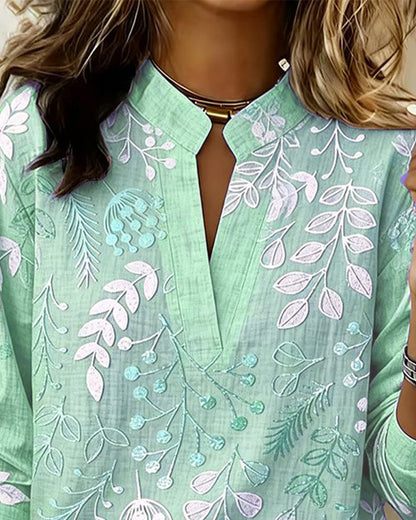 Brielle | Soft-Touch Floral V-Neck Blouse