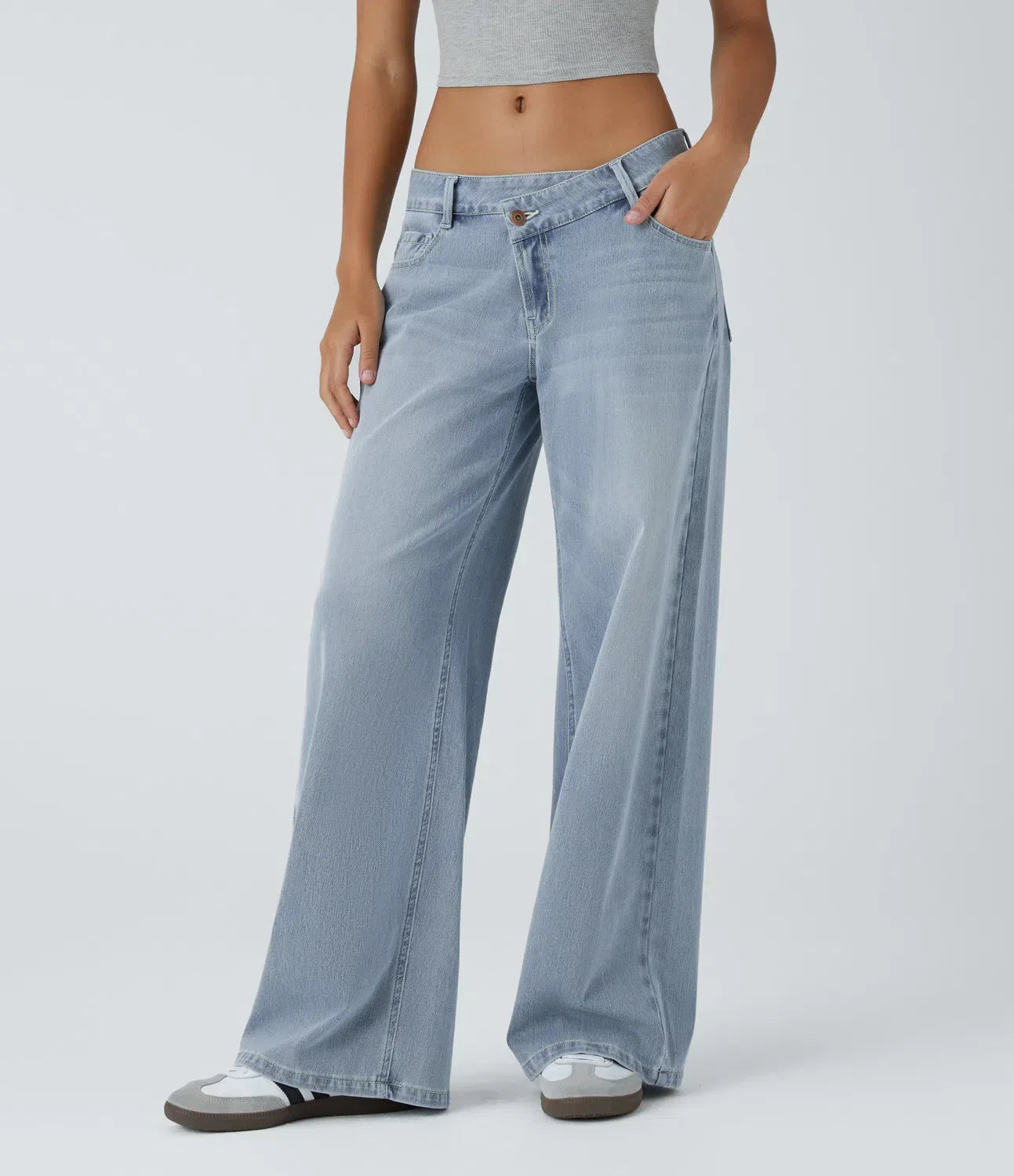 Cargojeans med asymmetrisk lynlås™
