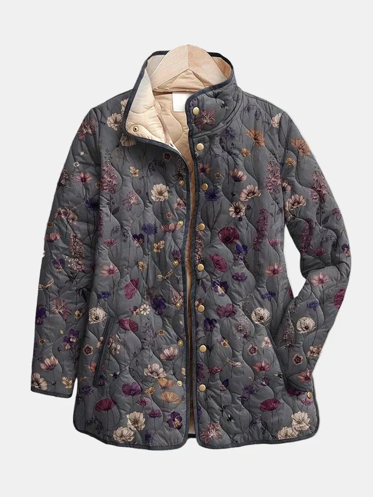 Niva | Steppjacke mit Vintage-Blumenmuster