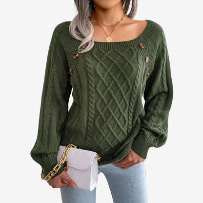 Meli™ sweater med knappedetalje