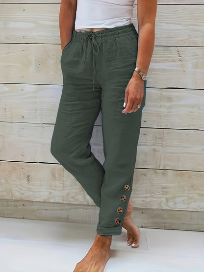 Linnea | Pantalones de algodón de corte recto y ajustado