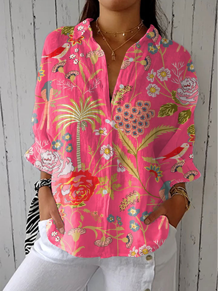 Floriana | Bluse mit tropischem Blumenmuster