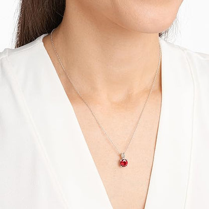 Colar de Rubi com Lapidação Redonda | Ouro Branco